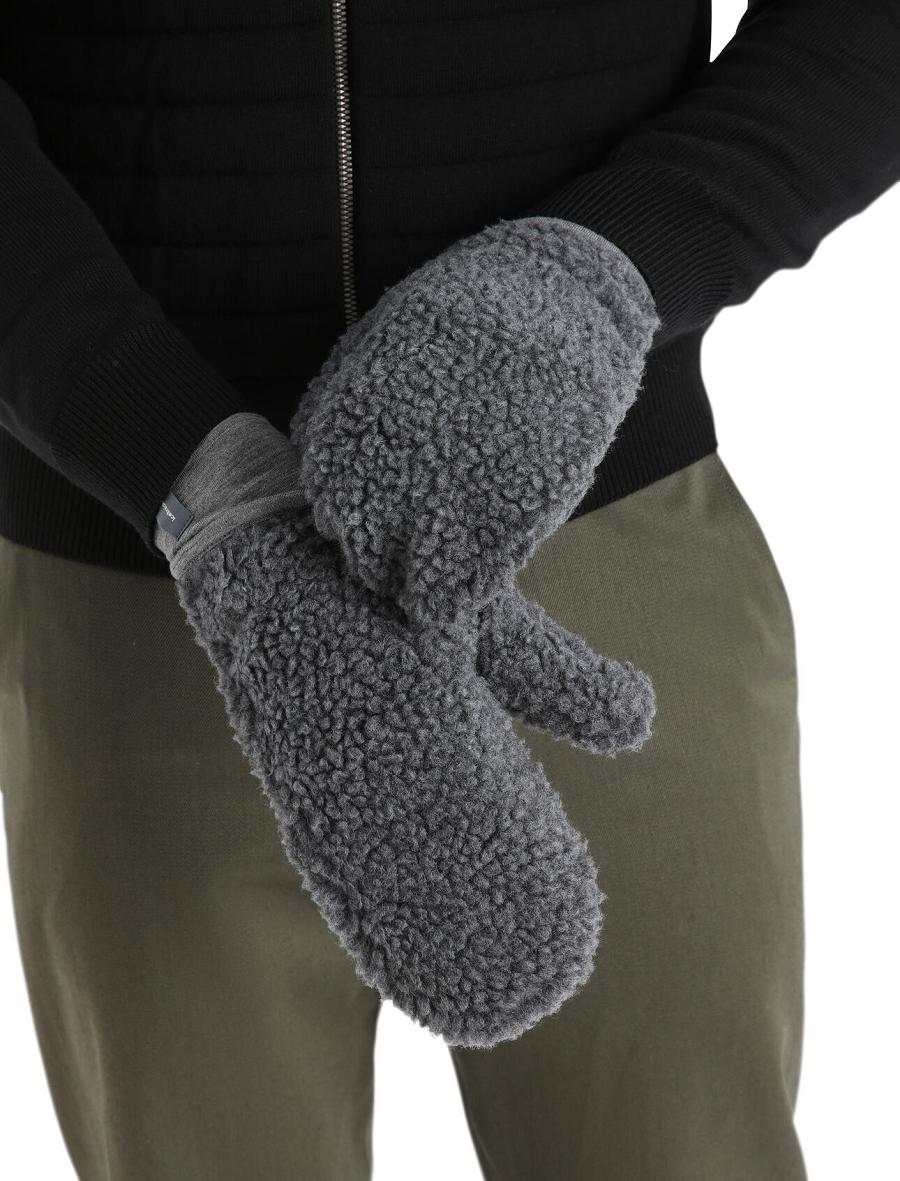 Rękawiczki Icebreaker Unisex RealFleece™ Merino High Pile Mittens Damskie Szare | PL 1453LISH